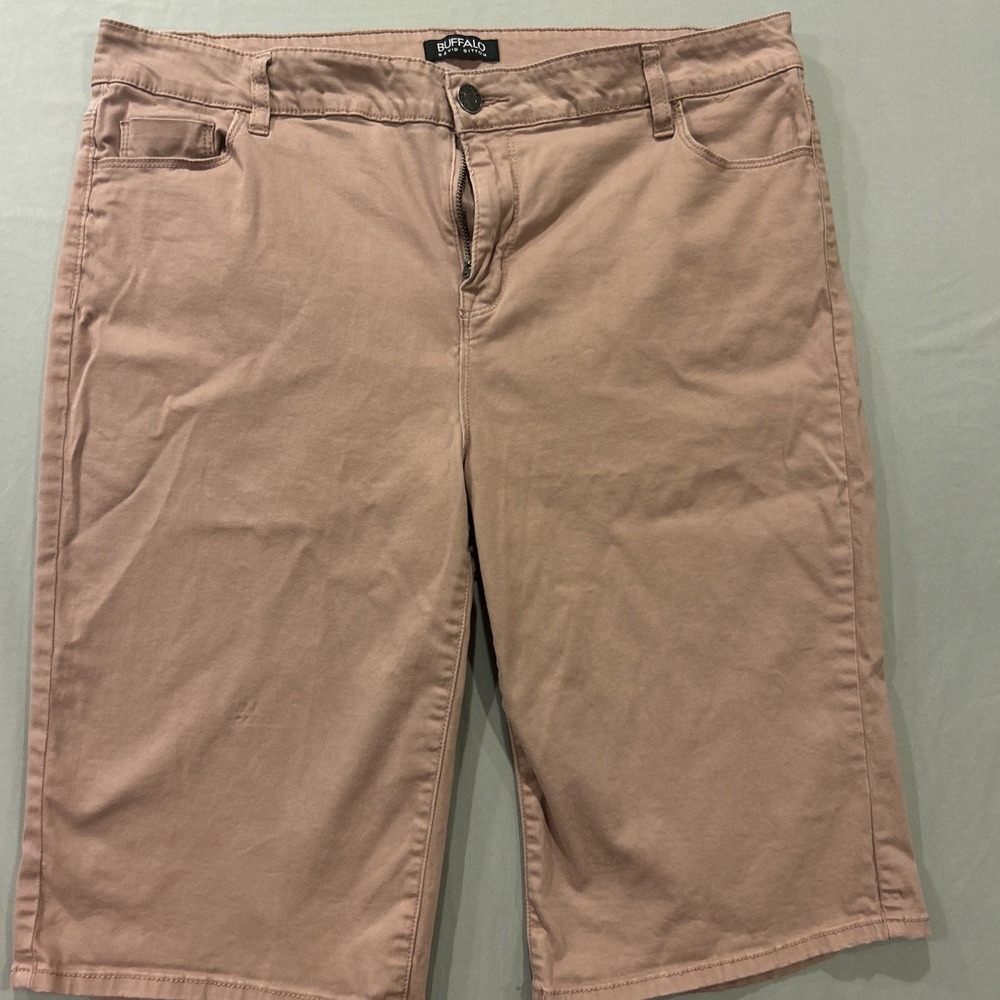 Buffalo David Bitton‎ Samuella Bermuda Shorts Mauve Soft Stretchy Women 16/36